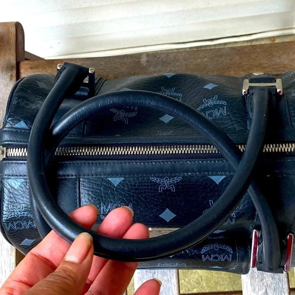 MCM Black Visetos Boston  Bag - Picture 8 of 17